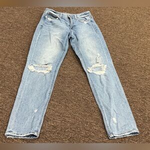 EUC American Eagle outfitters Sz 2 Regular denim distressed blue jeans women's